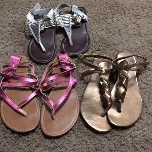 Three pairs of ladies sandals Sz 8